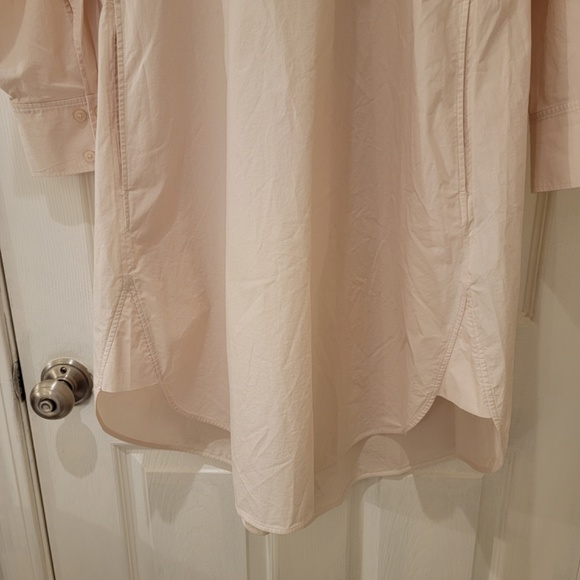 Cos Oversized A-Line Shirt Dress Size 2 Light Beige Cotton Exposed Zip Neck NWT - Picture 6 of 12